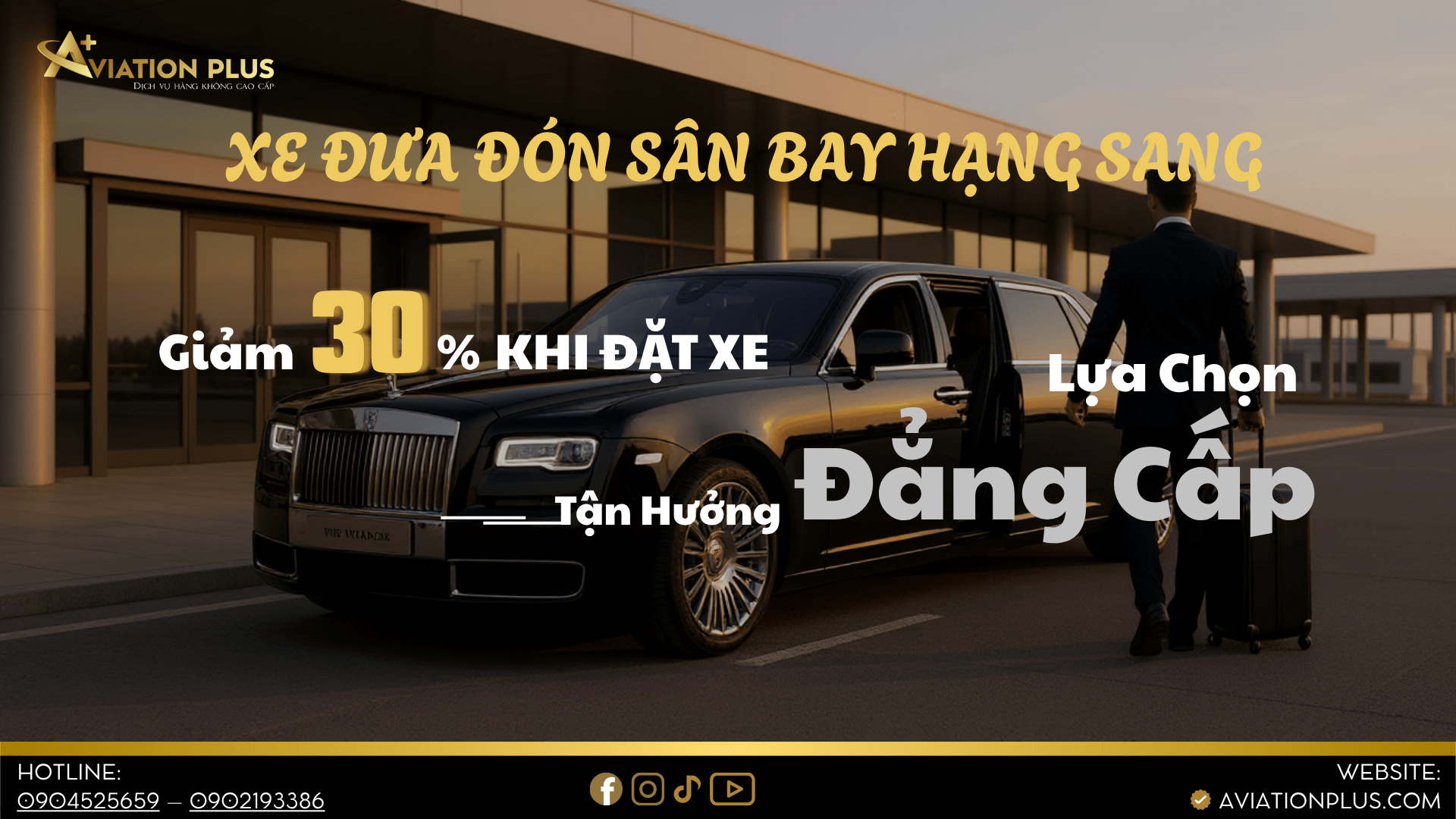 Dịch vụ hàng không xe đưa đón sân bay hạng sang