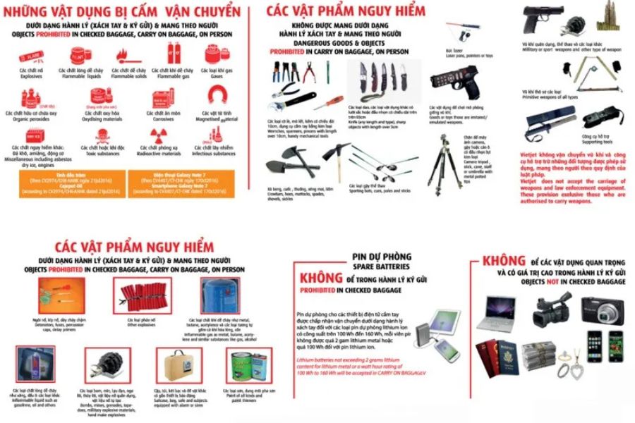 Những Thứ Bị Cấm Hoặc Dễ Bị Giữ Lại Khi Soi Chiếu