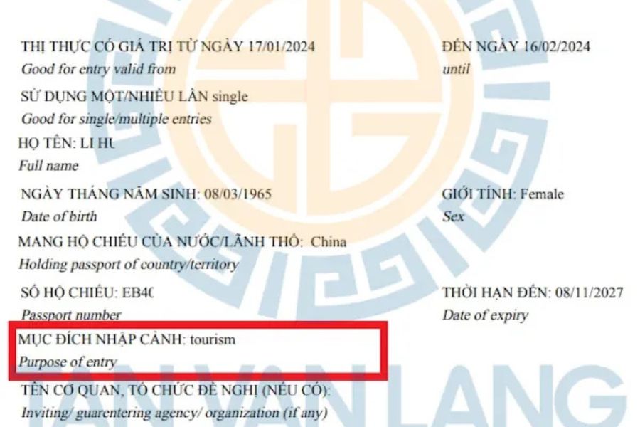 Những thông tin trên e-visa cần kiểm tra đầu tiên