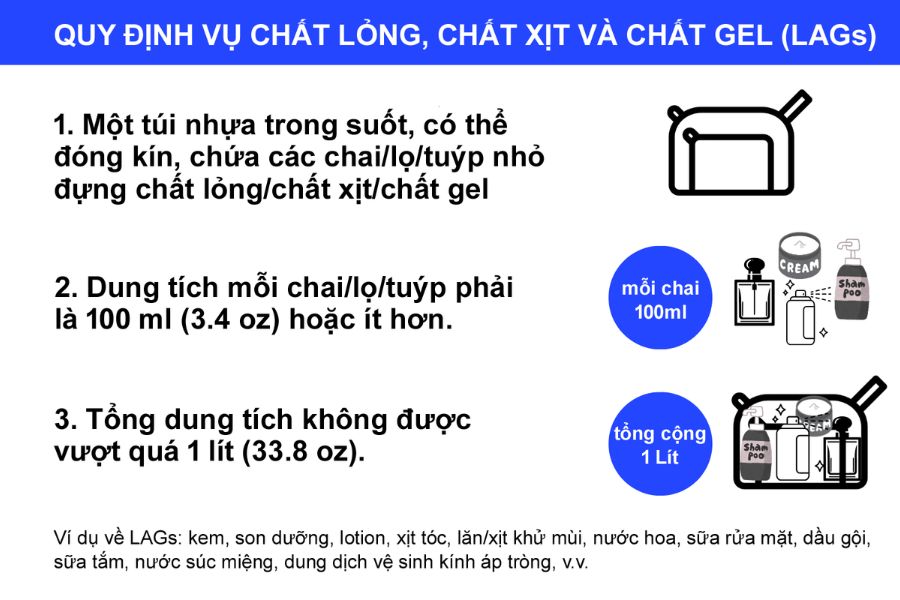 Quy Định Mang Chất Lỏng Lên Máy Bay