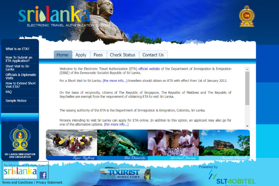 Quy trình xin ETA Sri Lanka online 