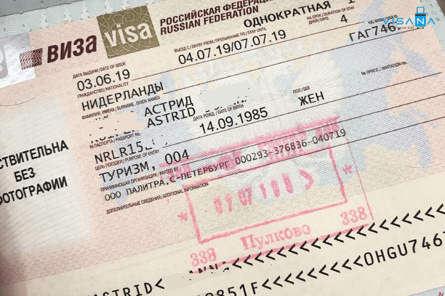 Hồ sơ xin visa Nga